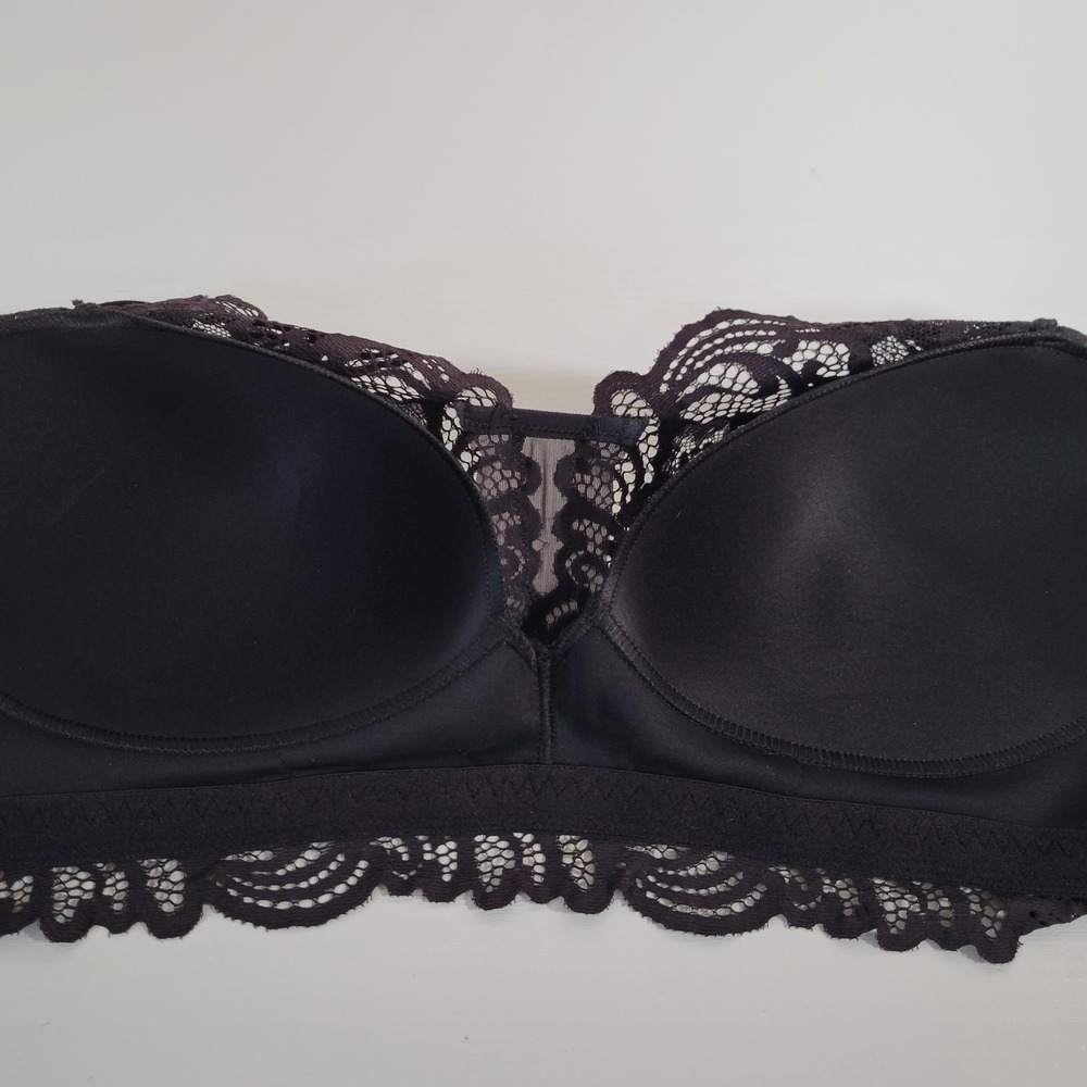 BALI Lace Bra Size XL Black 6591 Wireless Lightly Lined 1953